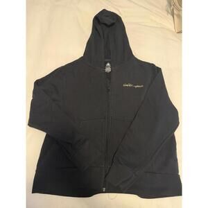 Walt Disney World women black full zip hoodie jacket metallic castle outline L